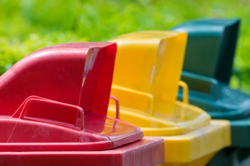 Variety of waste being sorted for recycling