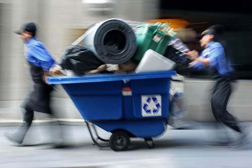 Secure enclosed skip protecting waste from weather and theft